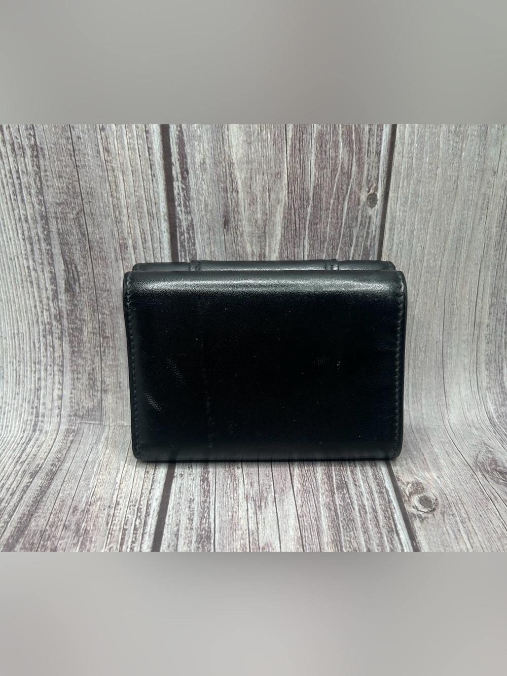 BALENCIAGA Hourglass Mini Wallet in Black Shiny Box Calfskin Leather w/ COA - Picture 7 of 16